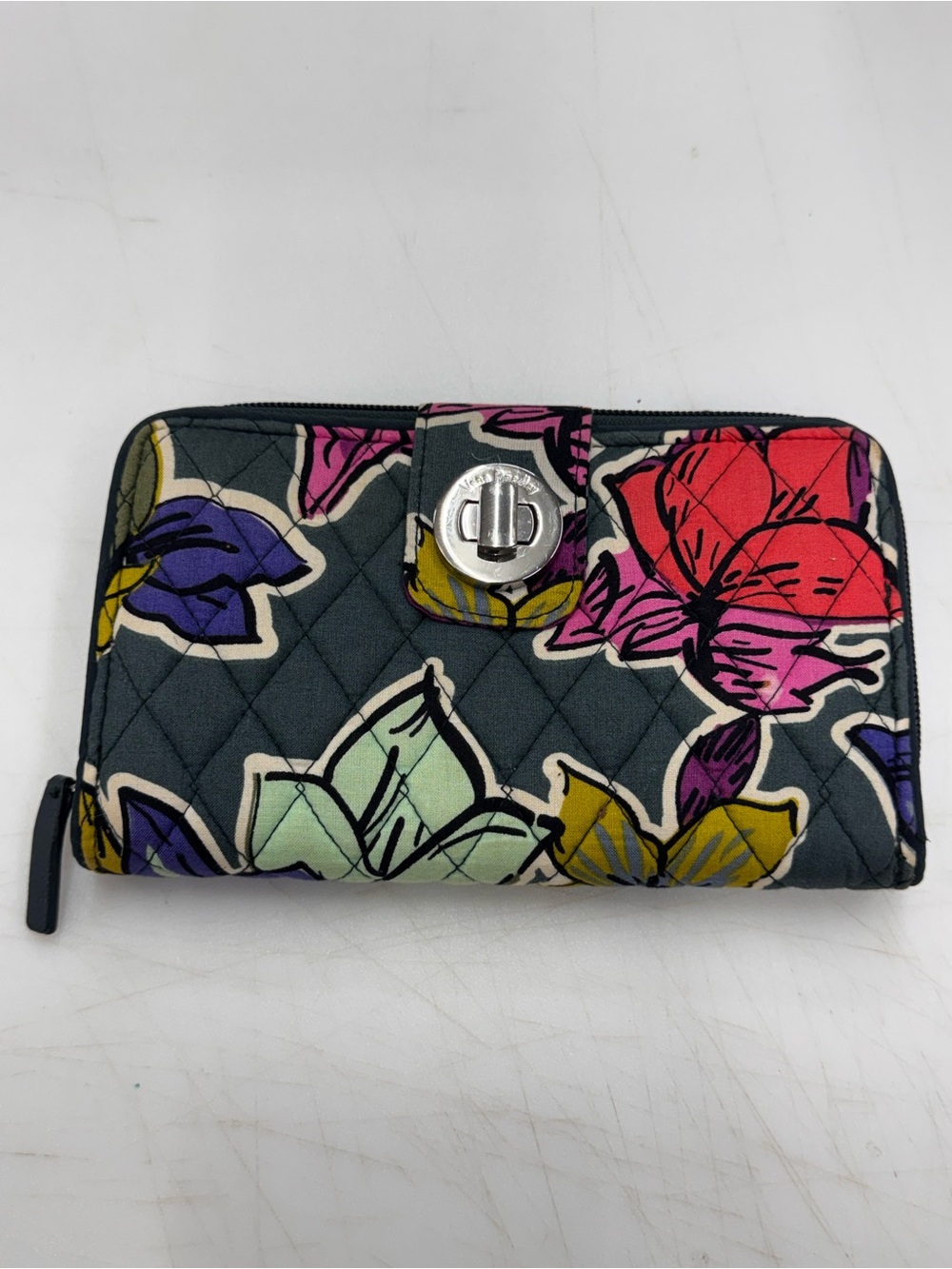 Vera Bradley Turn Lock Wallet - Falling Flowers Pattern - Picture 1 of 8
